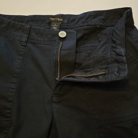 White House Black Market Capri Womens Size 6 Black Mid Rise Stretch Casual - Picture 6 of 12